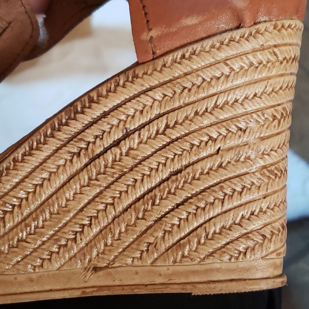 Mexican wedge leather multi-colored sandal - Picture 6 of 11
